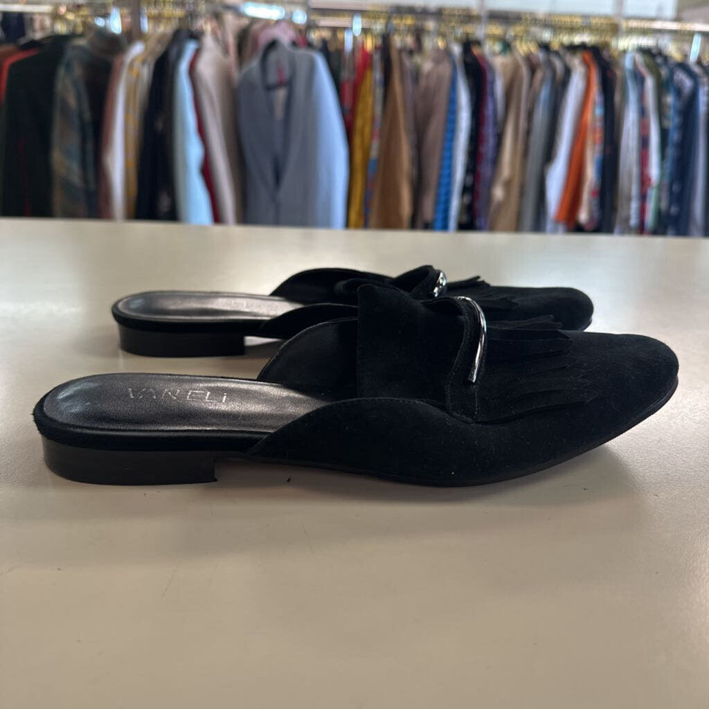 Vaneli Black Suede Weslia Mules 8.5