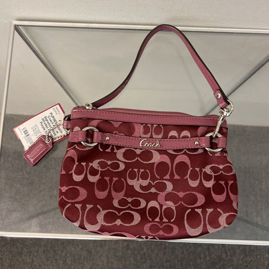 Coach Purple Signature Print Wristlet Purse