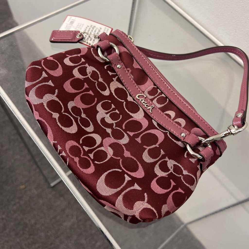 Coach Purple Signature Print Wristlet Purse