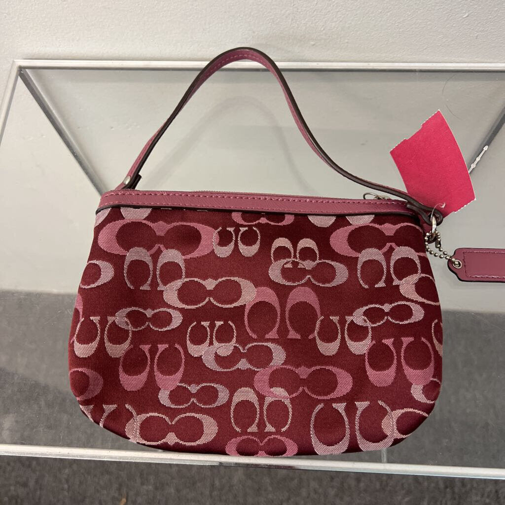 Coach Purple Signature Print Wristlet Purse