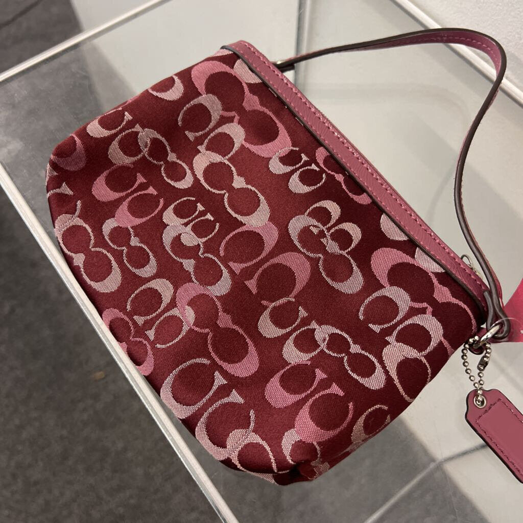 Coach Purple Signature Print Wristlet Purse
