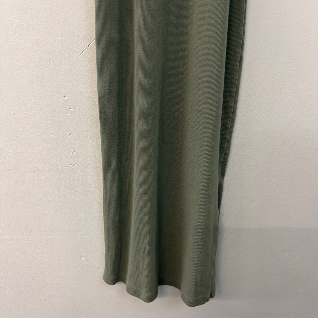 Zara Green Ribbed Fitted Midi Tank Dress Small