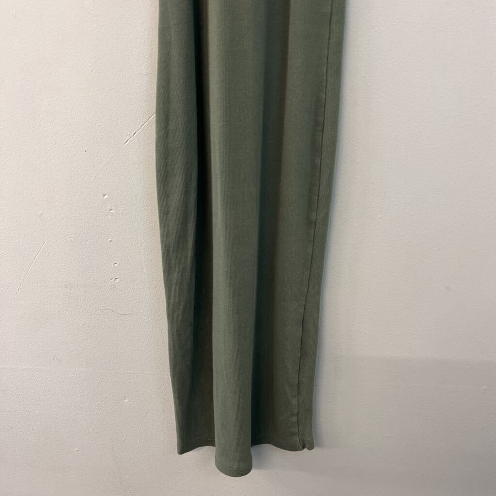 Zara Green Ribbed Fitted Midi Tank Dress Small