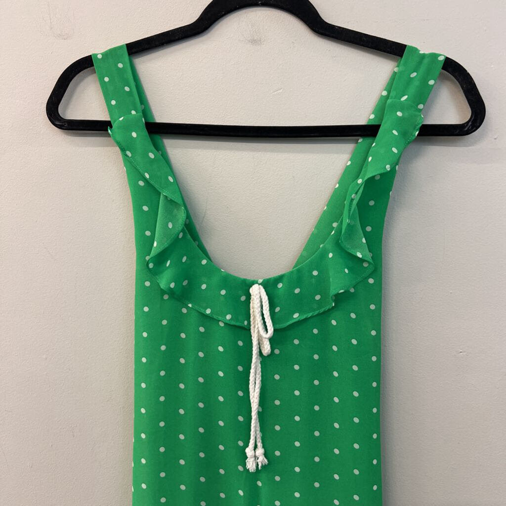 Tulle Green/ White Polka Dot Dress Small
