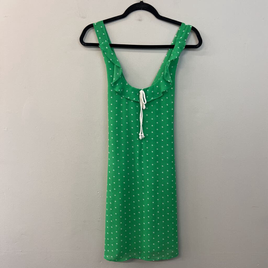 Tulle Green/ White Polka Dot Dress Small