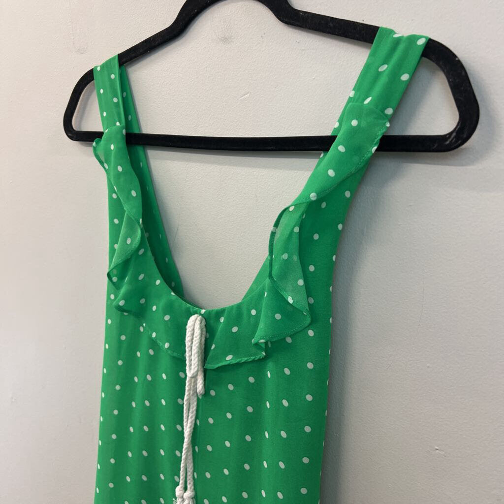 Tulle Green/ White Polka Dot Dress Small