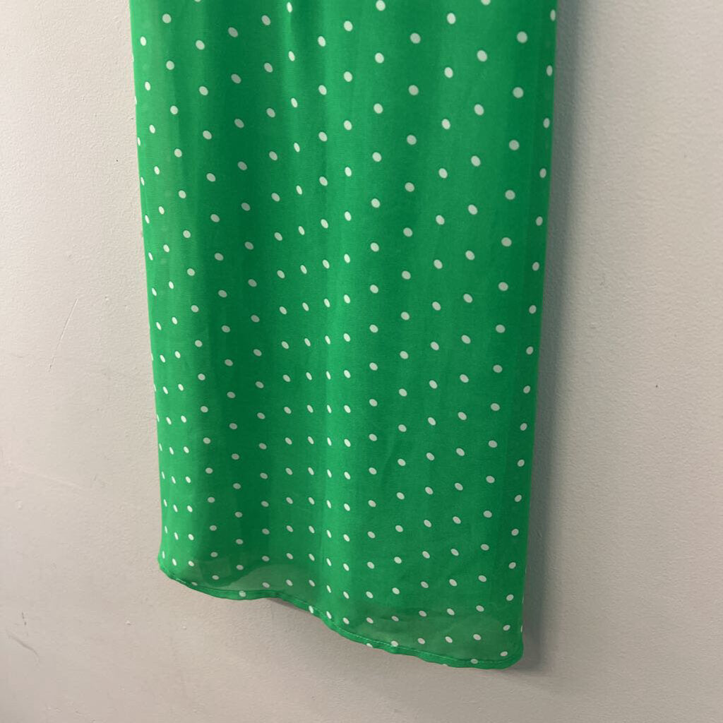 Tulle Green/ White Polka Dot Dress Small