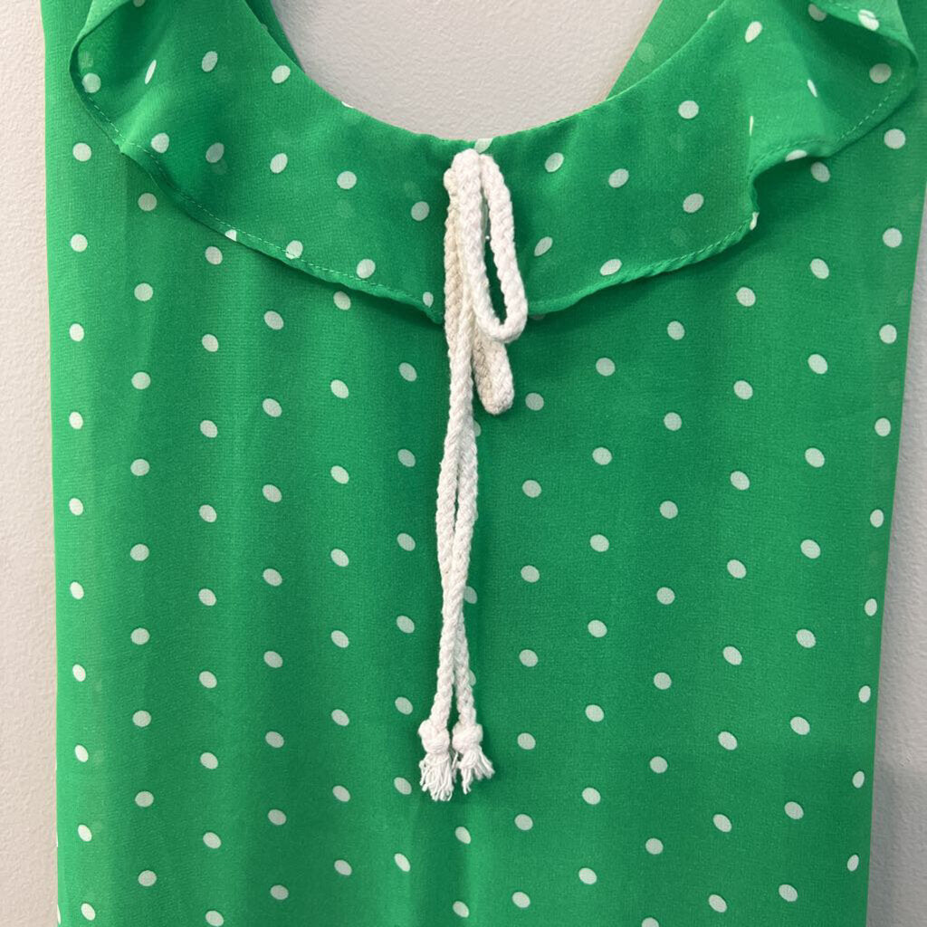 Tulle Green/ White Polka Dot Dress Small