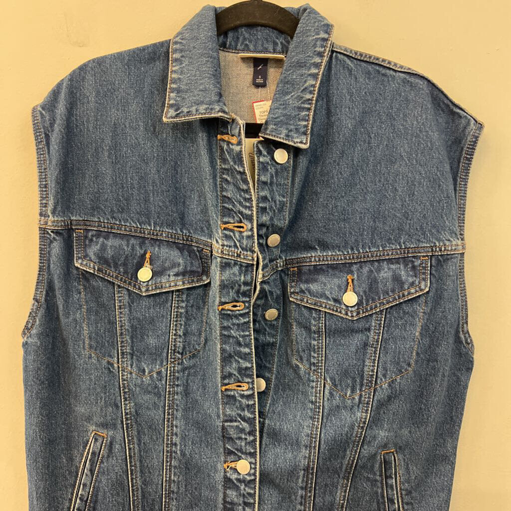 Universal Thread Dark Wash Oversized Denim Vest Top Small