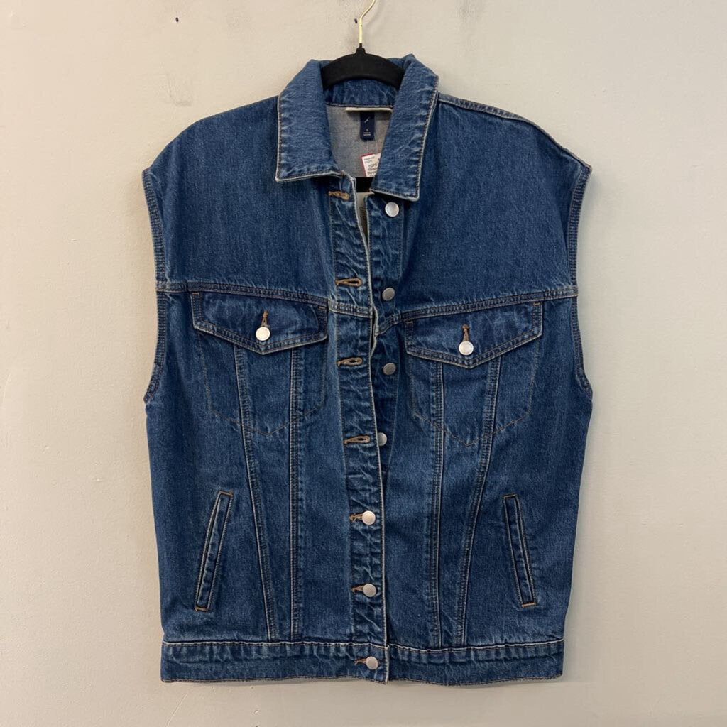 Universal Thread Dark Wash Oversized Denim Vest Top Small