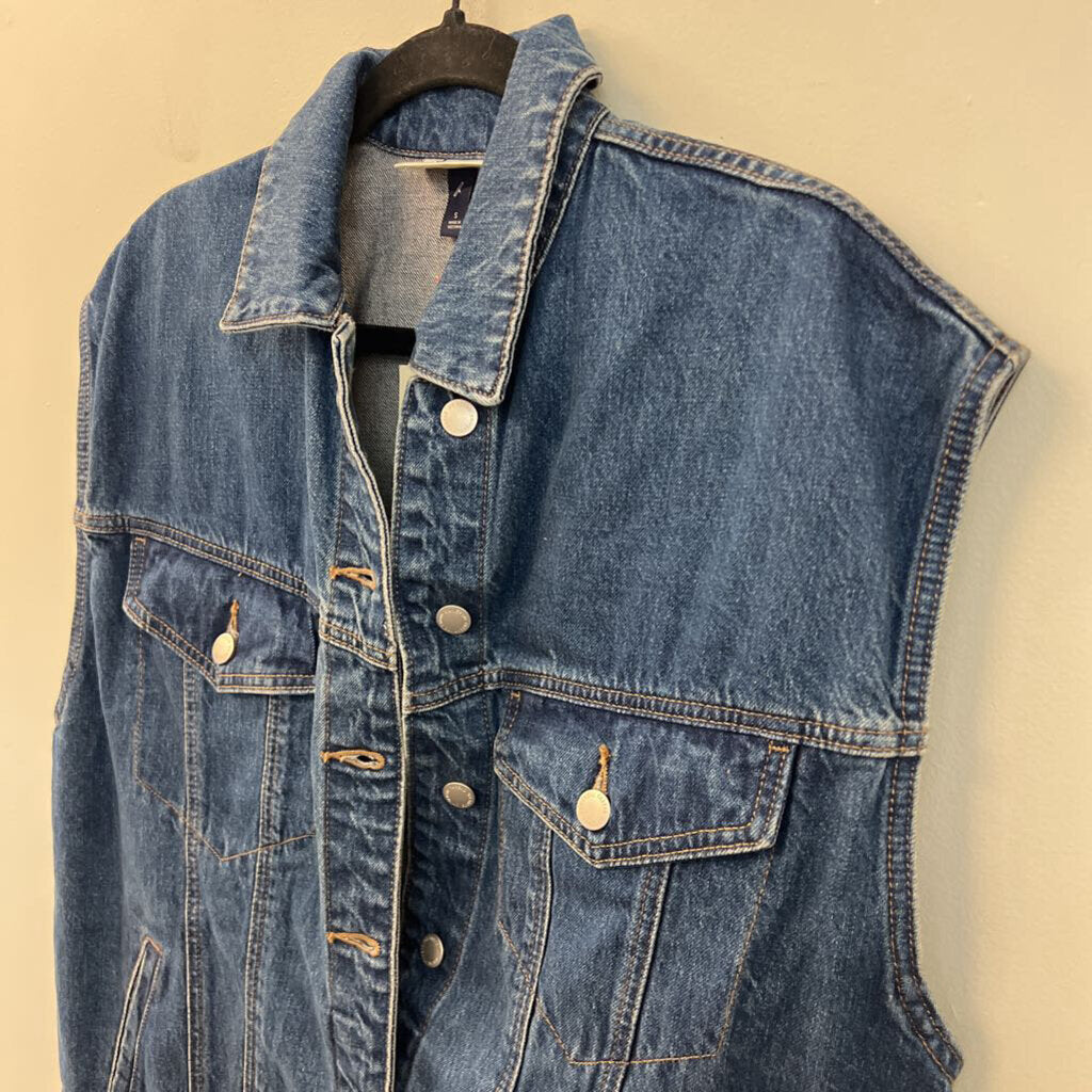 Universal Thread Dark Wash Oversized Denim Vest Top Small