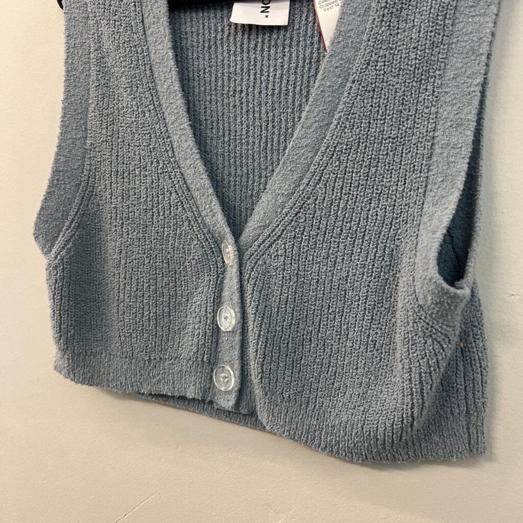 Collusion Blue Knit Cropped Sweater Vest 14