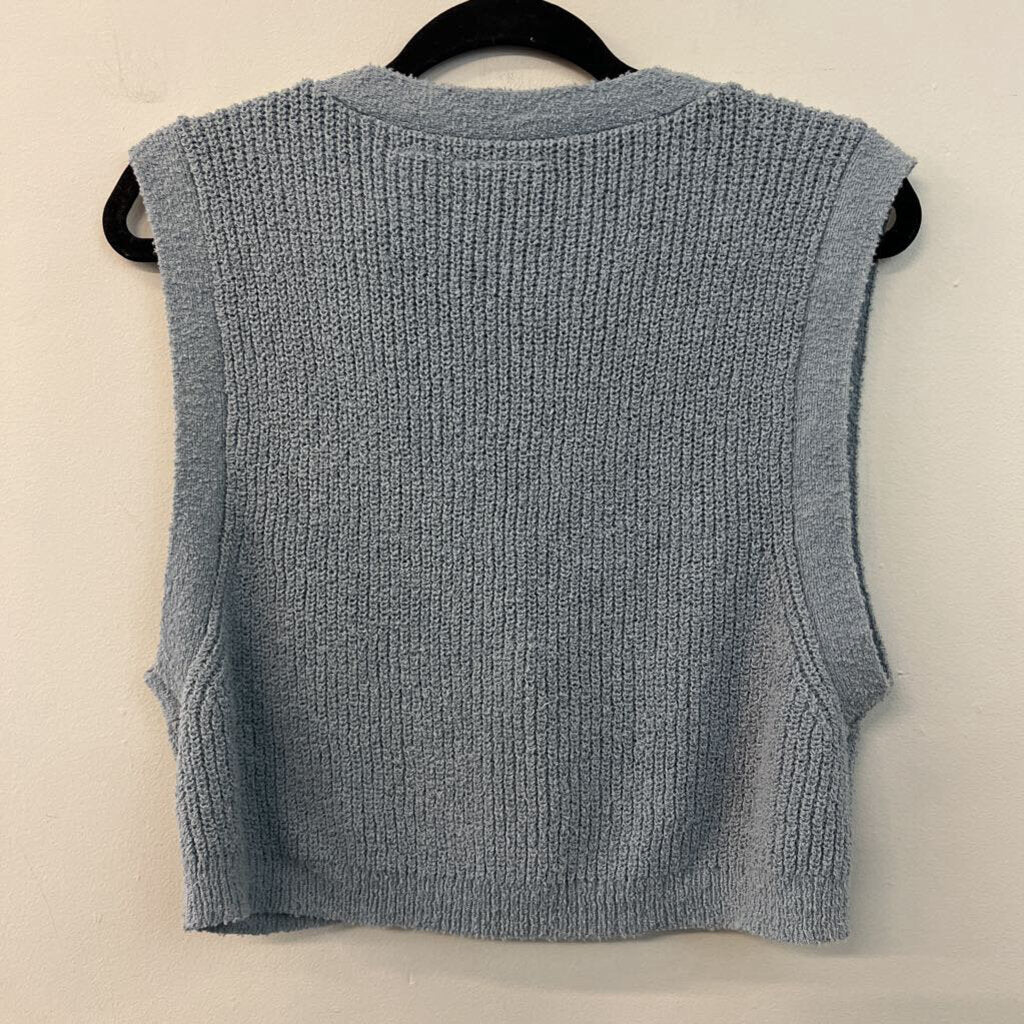 Collusion Blue Knit Cropped Sweater Vest 14