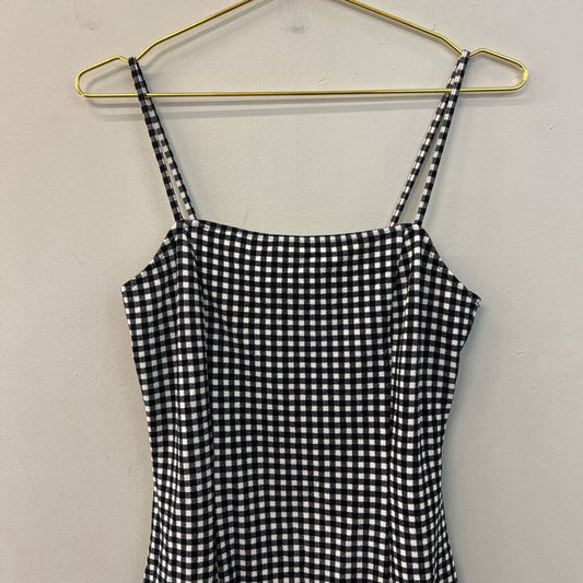 Divided Black/ White Gingham Midi Dress Medium