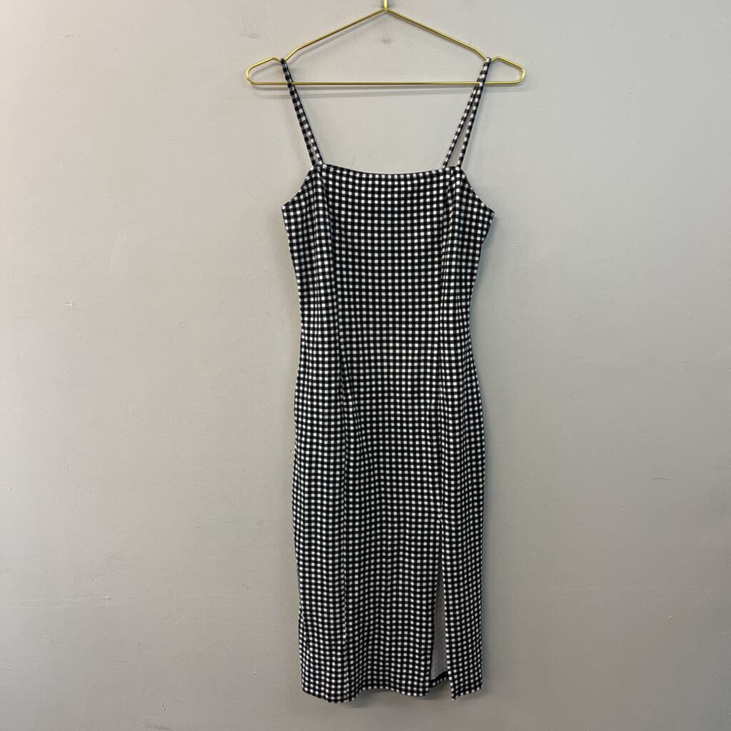 Divided Black/ White Gingham Midi Dress Medium