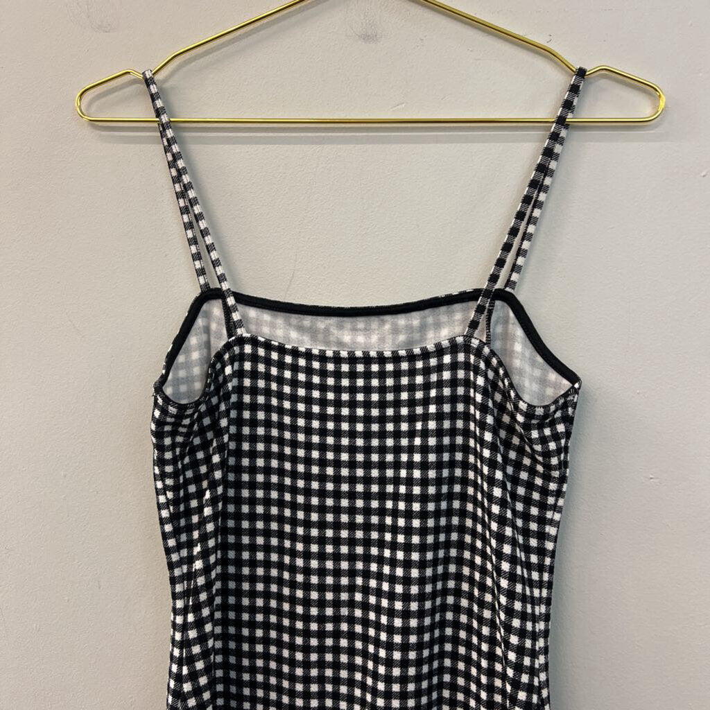 Divided Black/ White Gingham Midi Dress Medium