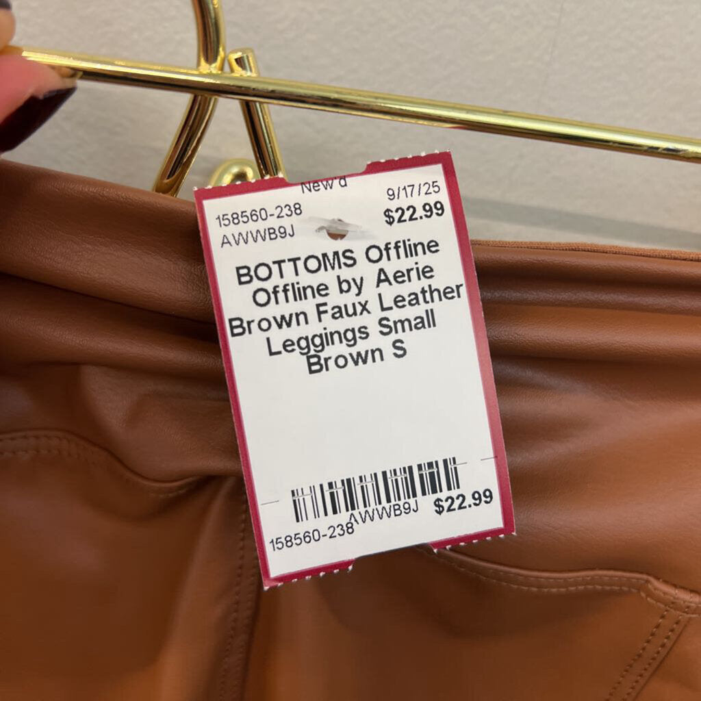 Offline by Aerie Brown Faux Leather Leggings Small