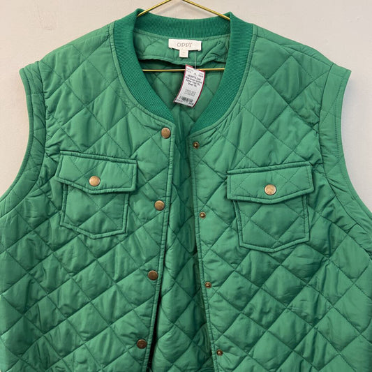 Oddi Green Quilted Puffer Vest 1XL