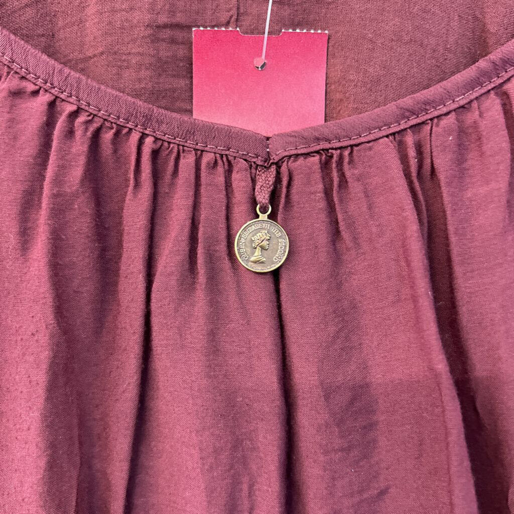 Tempo Paris Burgundy Long Sleeve Top Extra Large