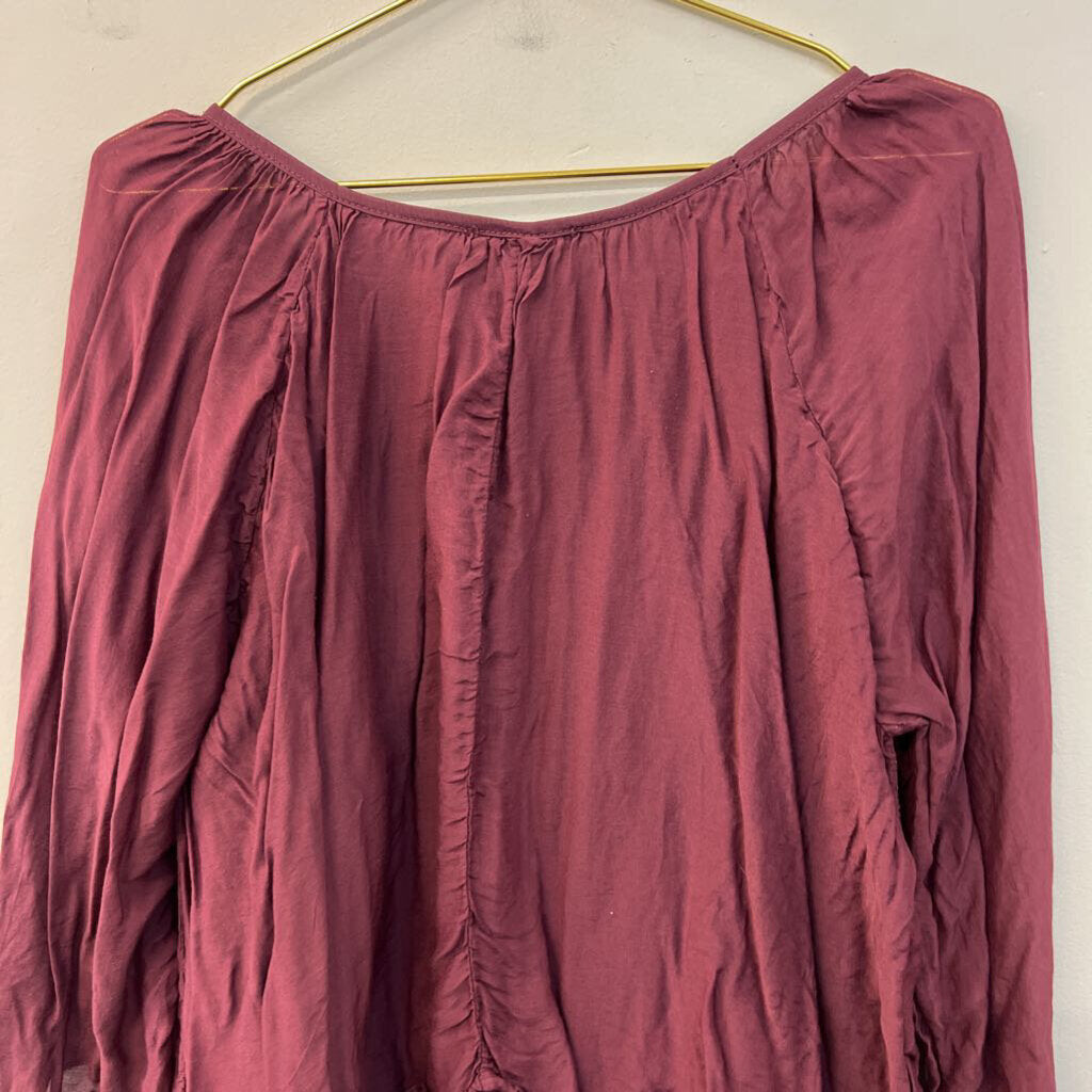 Tempo Paris Burgundy Long Sleeve Top Extra Large