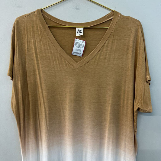 Sew In Love Brown Ombre Short Sleeve Top 1XL