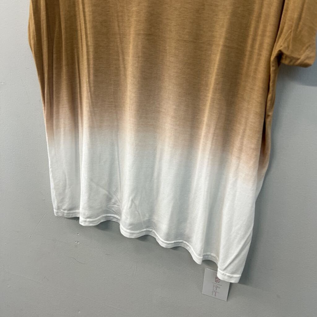 Sew In Love Brown Ombre Short Sleeve Top 1XL