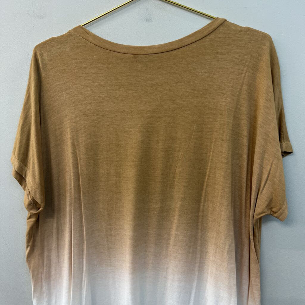 Sew In Love Brown Ombre Short Sleeve Top 1XL