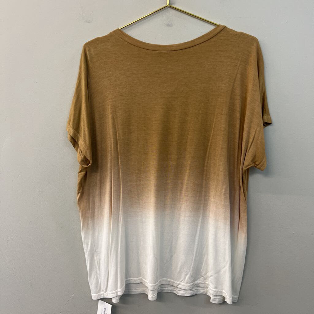 Sew In Love Brown Ombre Short Sleeve Top 1XL