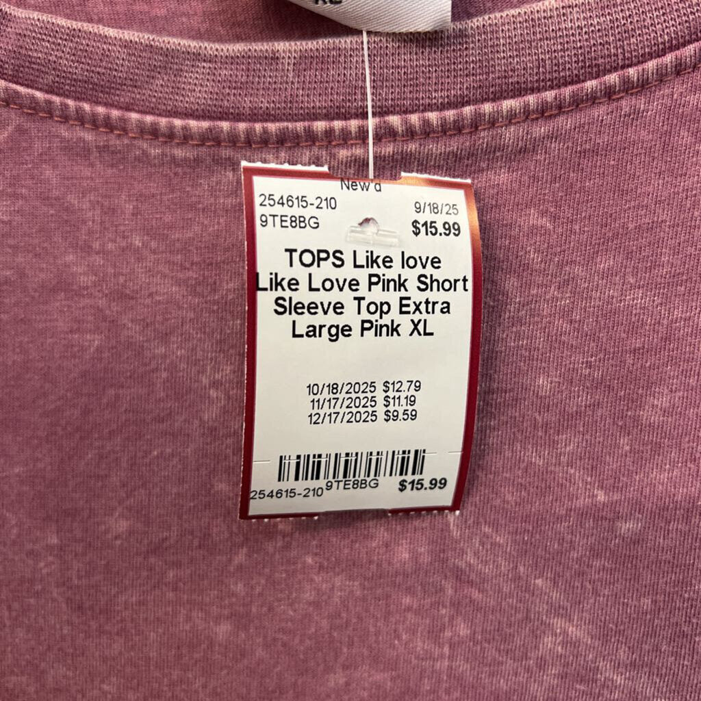 Like Love Pink Short Sleeve Top Extra Large