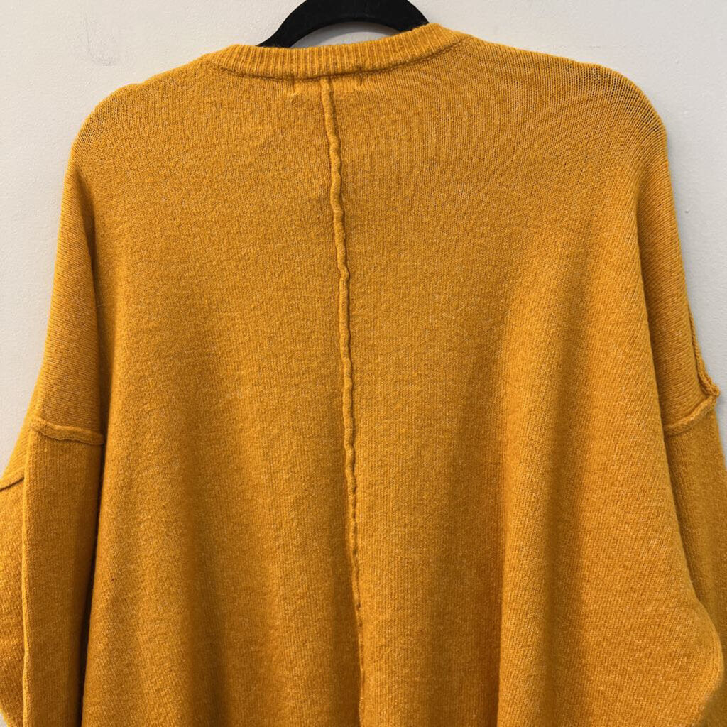 Zenana Yellow Knit Long Sleeve Sweater Top Large