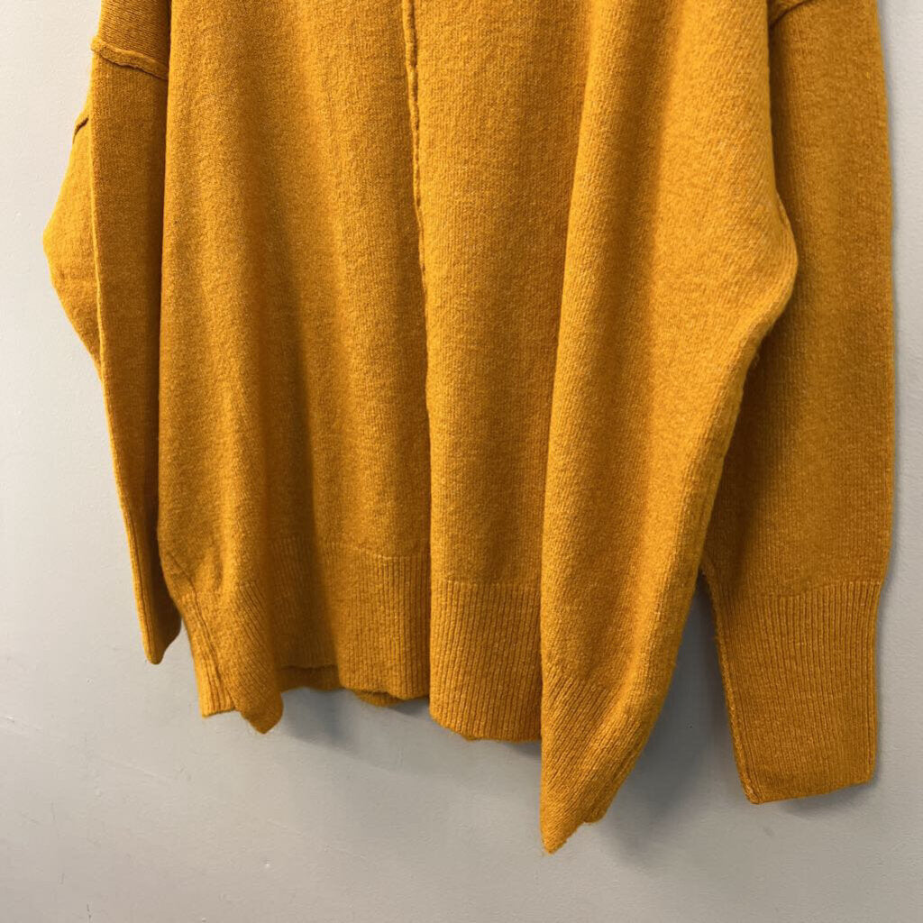 Zenana Yellow Knit Long Sleeve Sweater Top Large