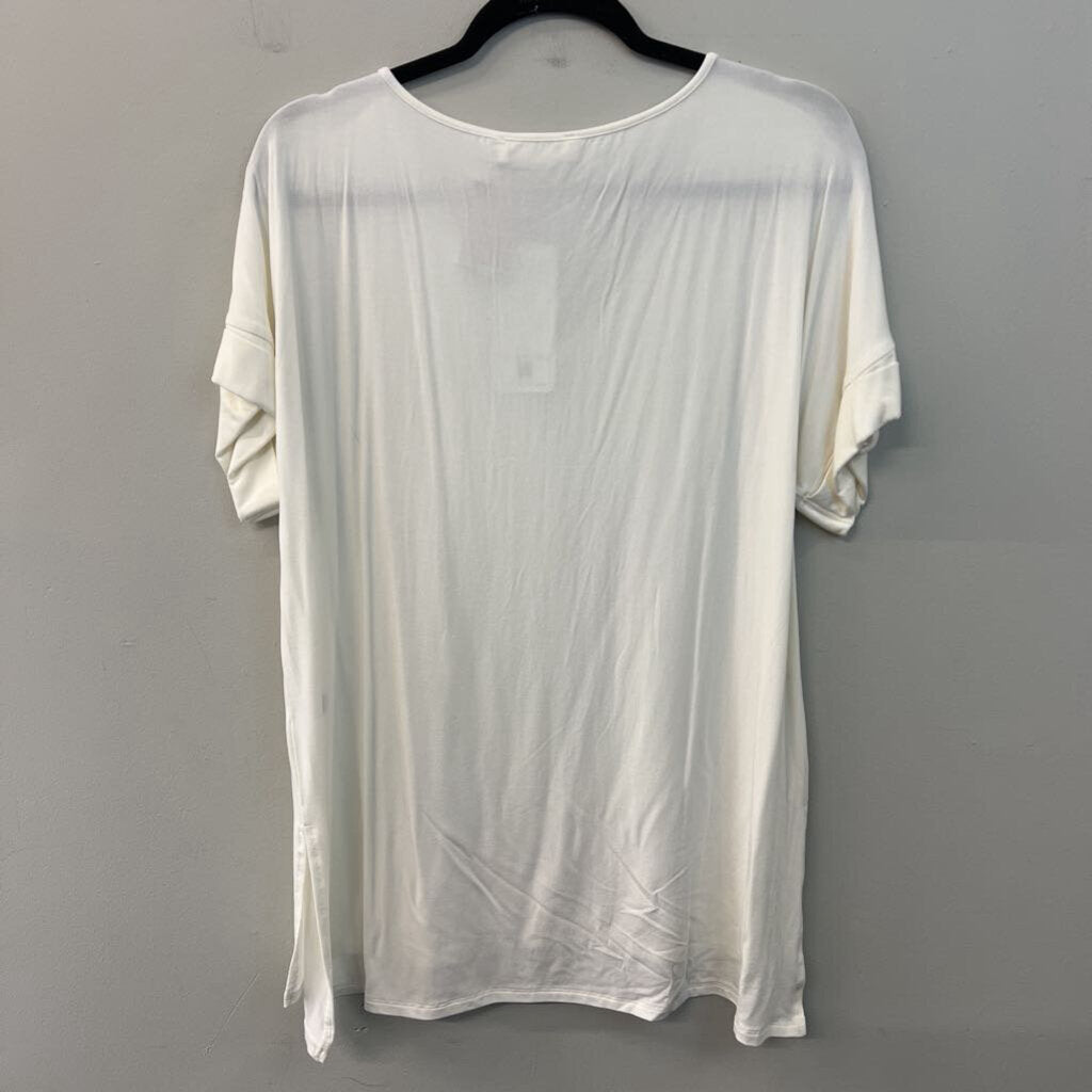 Zenana White Short Sleeve Top Extra Large