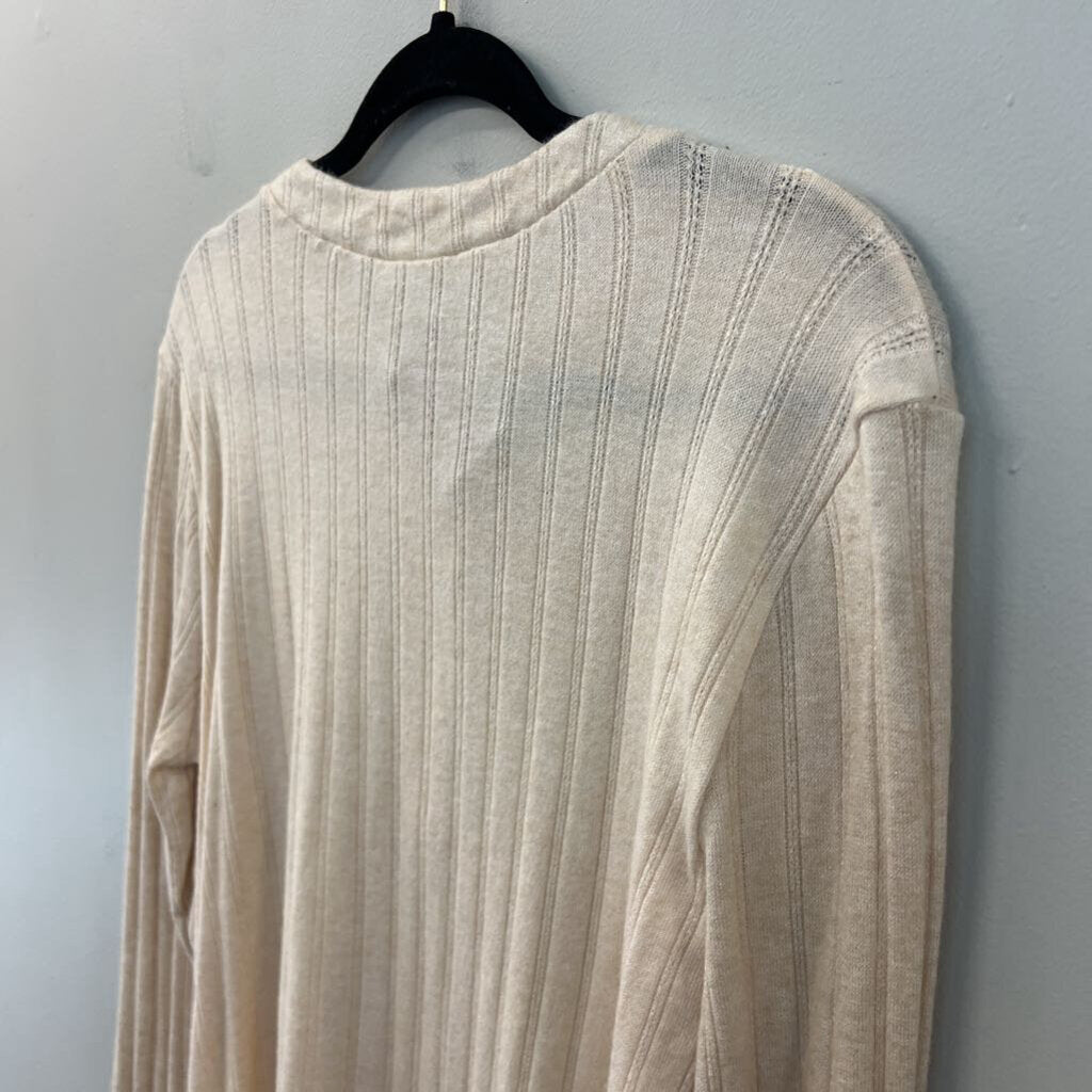 White Birch Beige Long Sleeve Henley Top Extra Large