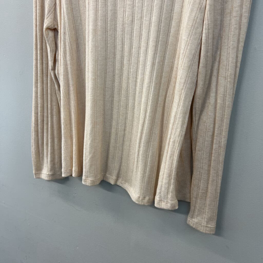 White Birch Beige Long Sleeve Henley Top Extra Large