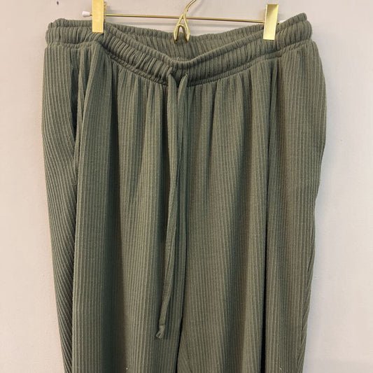 White Birch Green Textured Pull On Jogger Pants 2X