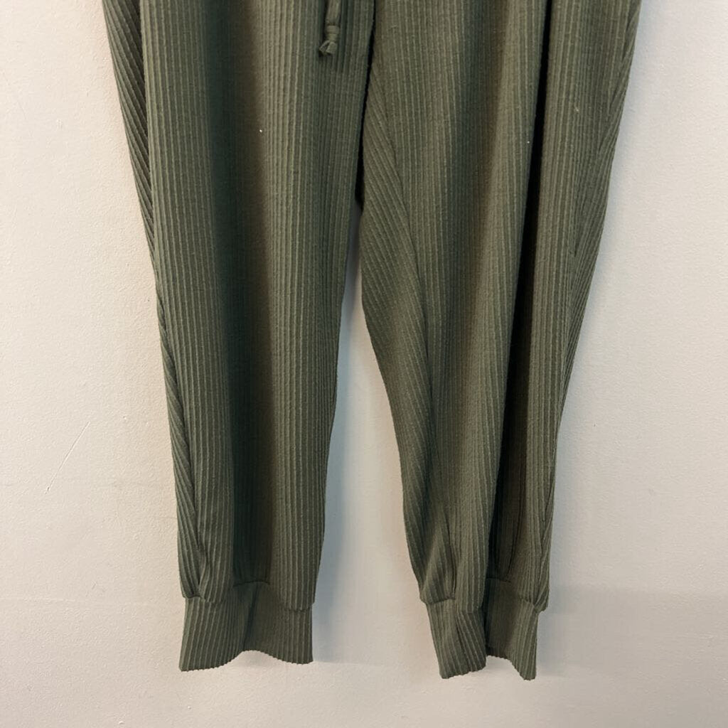 White Birch Green Textured Pull On Jogger Pants 2X