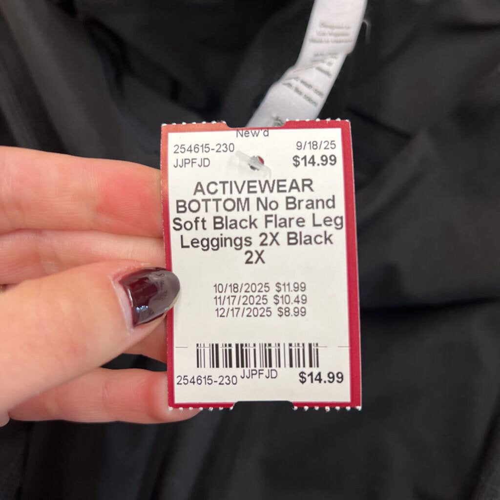 Soft Black Flare Leg Leggings 2X