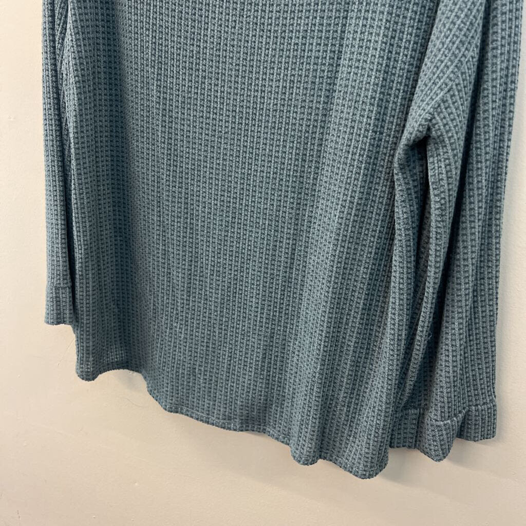 Andree Blue Knit Long Sleeve Turtleneck Top 1X