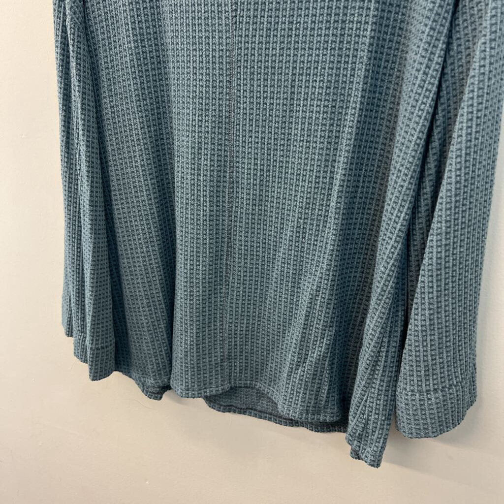 Andree Blue Knit Long Sleeve Turtleneck Top 1X