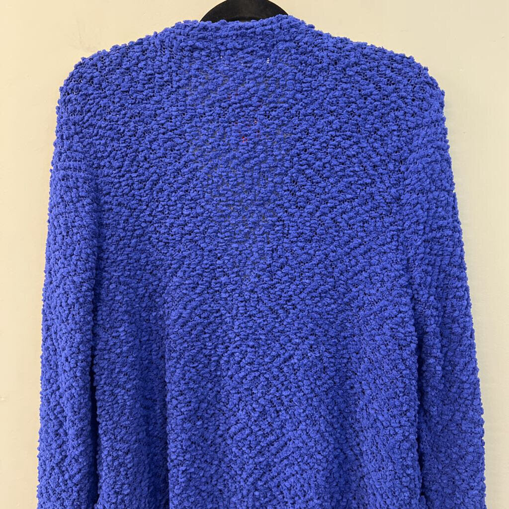 Zenana Blue Knit Long Sleeve Cardigan Sweater Extra Large