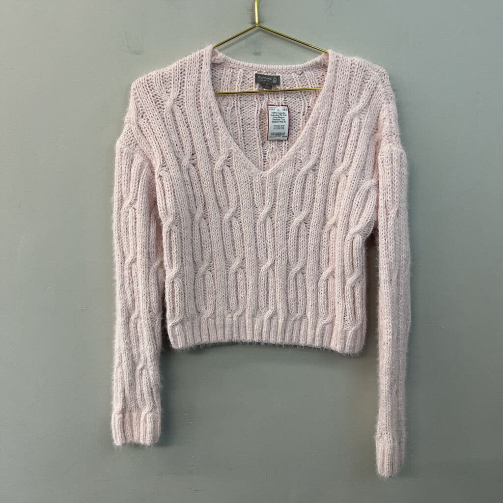 Cupcake Pik Knit Long Sleeve Sweater Top Medium