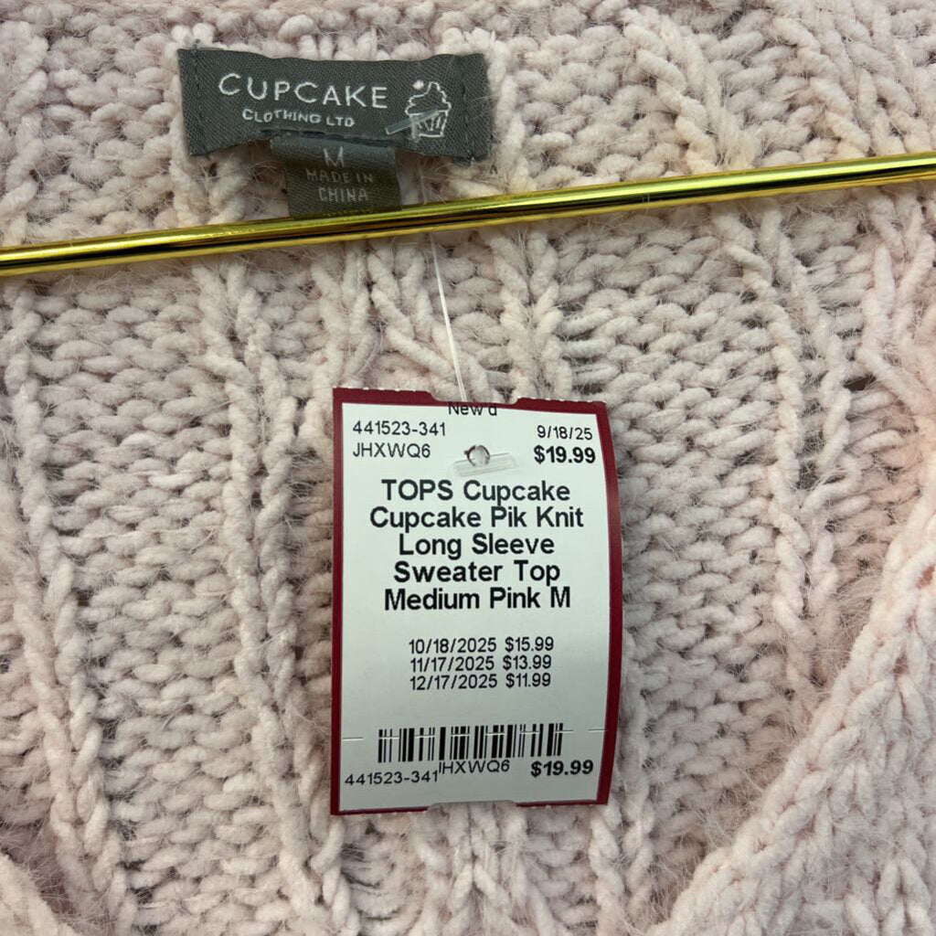 Cupcake Pik Knit Long Sleeve Sweater Top Medium