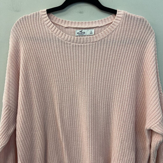 Hollister Pink Knit Long Sleeve Sweater Top Large