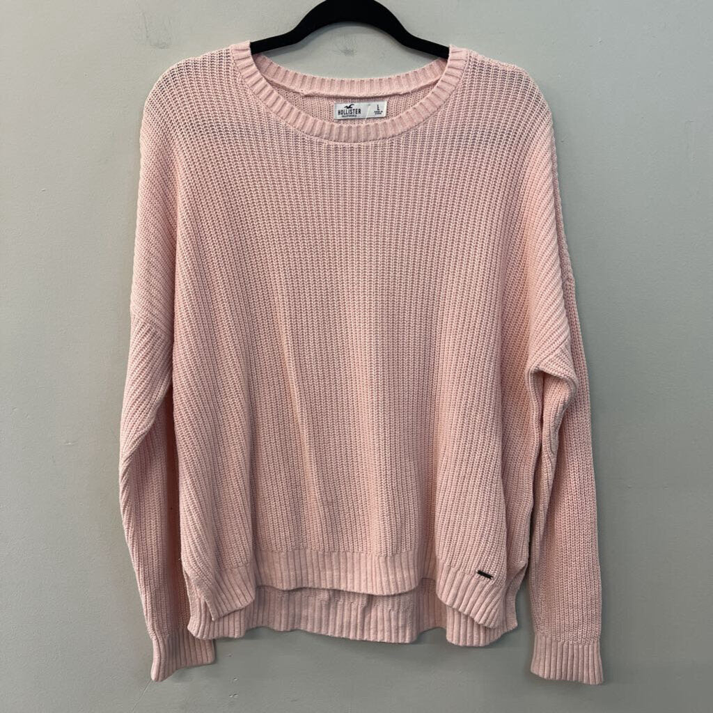 Hollister Pink Knit Long Sleeve Sweater Top Large