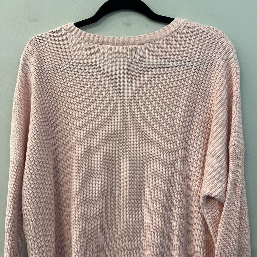 Hollister Pink Knit Long Sleeve Sweater Top Large