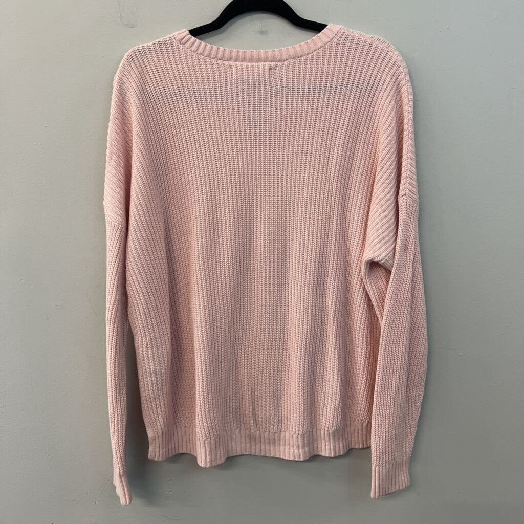Hollister Pink Knit Long Sleeve Sweater Top Large