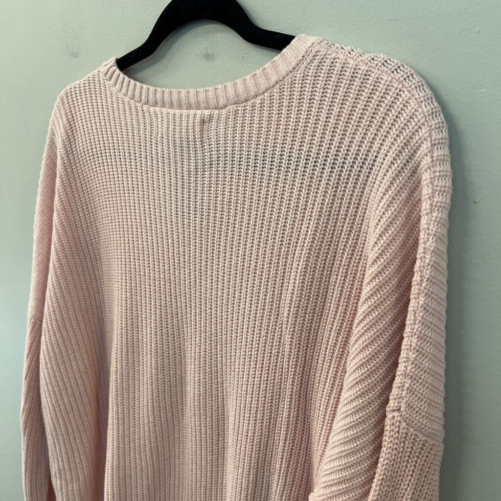 Hollister Pink Knit Long Sleeve Sweater Top Large