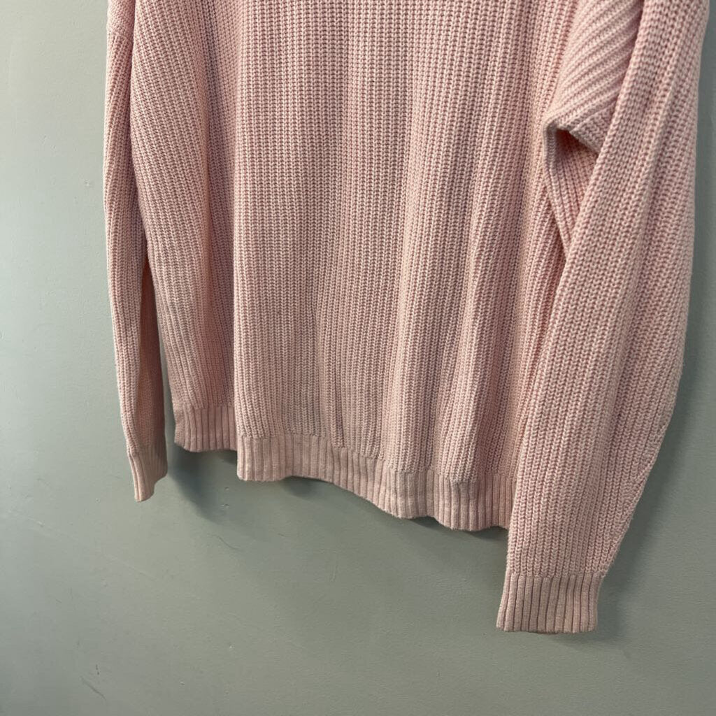 Hollister Pink Knit Long Sleeve Sweater Top Large