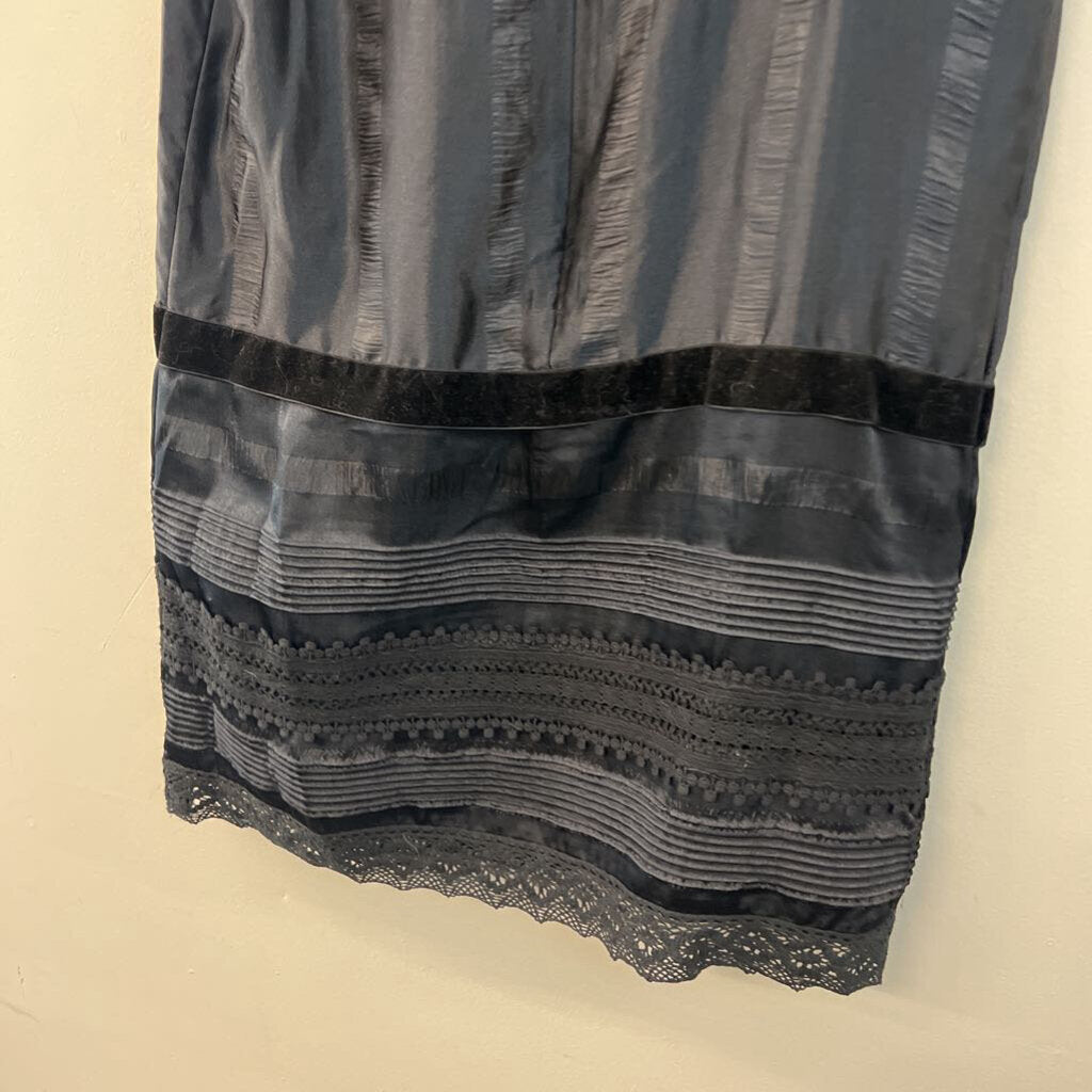 Anna Sui Black Lace Detail Sleeveless Collared Dress Medium