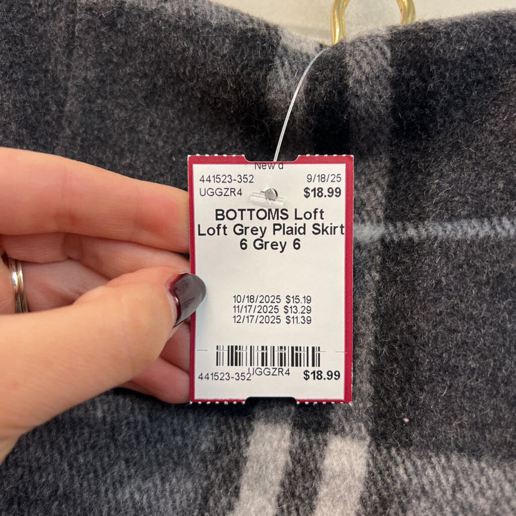 Loft Grey Plaid Skirt 6